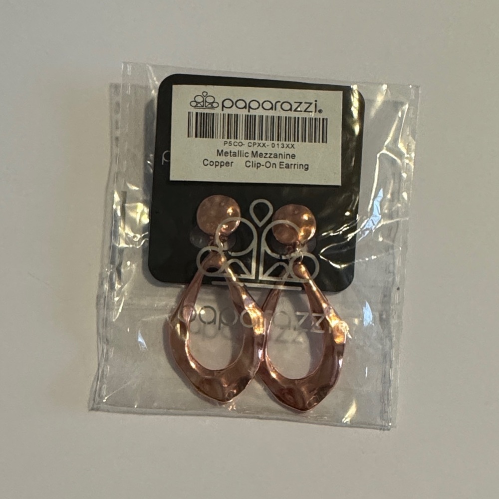 Paparazzi Metallic Rose Gold Clip-On Earrings